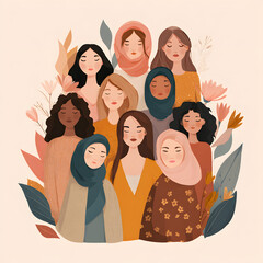 march 8 womens feminism day illustration