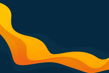 Abstract orange-yellow and dark blue fluid wave background, modern smooth gradient wallpaper, suitable for templates, sale banners, business ads, presentations, web, and pages