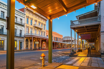 Historic old town of Sacramento, cityscape of California