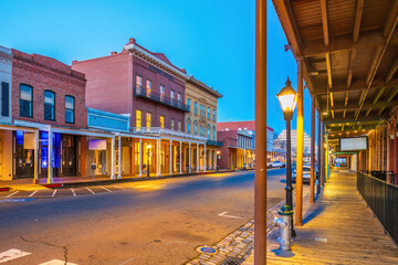 Historic old town of Sacramento, cityscape of California