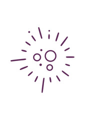 Obraz premium Abstract purple burst graphic with circles and rays 