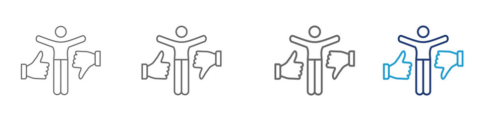 Preferences icon. vector.Editable. In thin line style and blue color icon sign for use web design,logo.Symbol illustration.