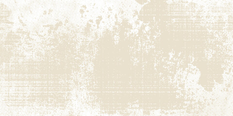 Newspaper with old unreadable text. Vintage grunge blurred paper news texture horizontal background. Textured page. Sepia collage. Front top view.