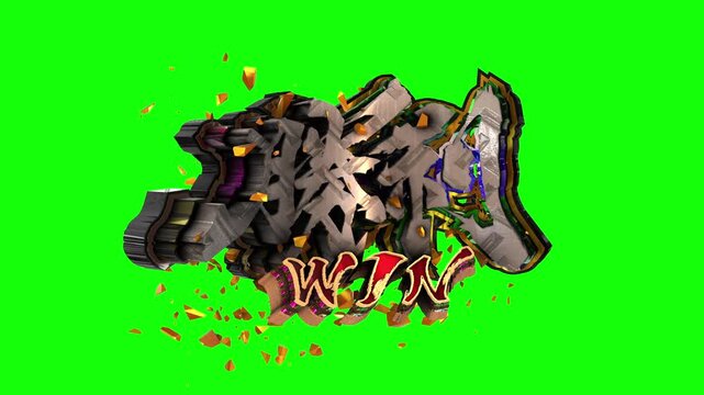 パチンコ風3D文字アニメーション　勝利ループ演出素材