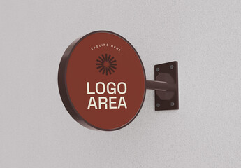 Circle Signage Outdoor Mockup