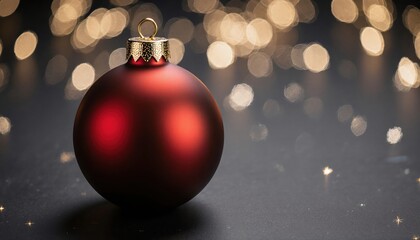 Fototapeta premium Elegant Red Christmas Ornament with Sparkling Bokeh Background