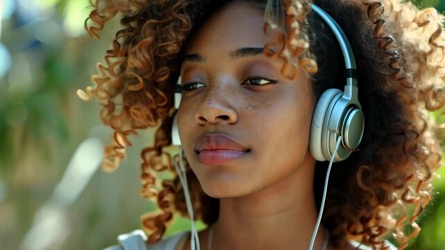 selective focus on freelancer studying english through audio lessons