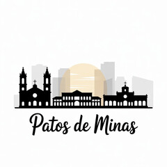 Obraz premium Patos de Minas Brazil Skyline Silhouette — Cultural Minas Gerais City Vector Illustration