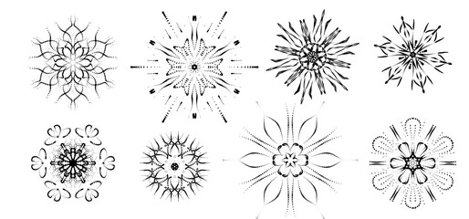 Obraz premium Isolated Snowflakes on Transparent Background