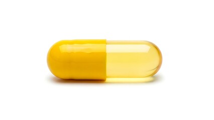 yellow pills isolated on white