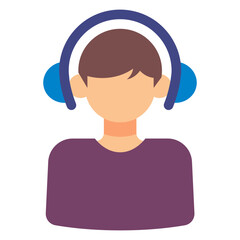 male customer service flat icon