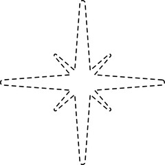 Star icon dashed line. Geometric element