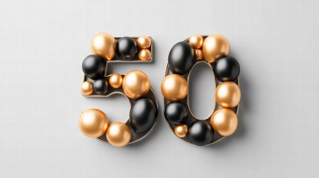 Elegant 50th Anniversary Celebration with Balloons