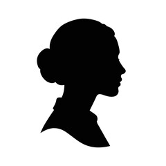 Silhouette illustration of a woman's profile facing right
