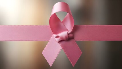 Elegant pink ribbon promoting breast cancer awareness month campaign