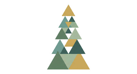 Obraz premium Geometric Triangle Christmas Tree Vector