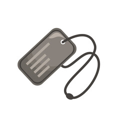 Military dog tag necklace vector illustration, military dog tag icon, dog tags clip art, metal ID name tag chain soldier identification accessory icon
