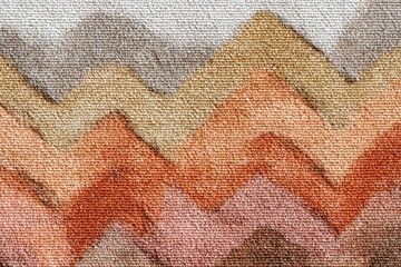 Seamless textile pattern featuring zigzag lines in warm earth tones perfect for interior design and fabric applications like upholstery and drapery
