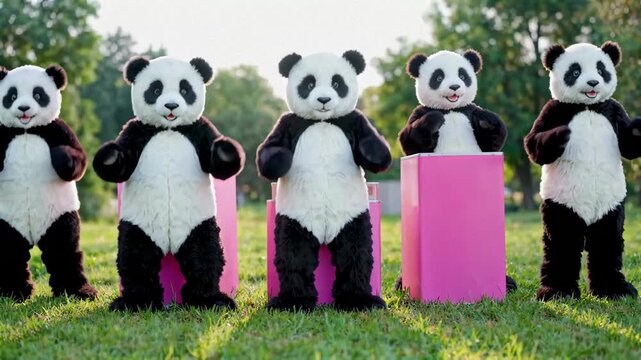 Panda Dolls in the Meadow Group Performance Panda Dolls' Fun Tour