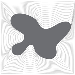 Square blend emblem. Curved line with frame element design