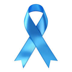 Elegant Blue Ribbon of Hope: A pristine, vibrant blue ribbon stands as a symbol of hope and awareness, its sleek design emanating a message of support and solidarity.