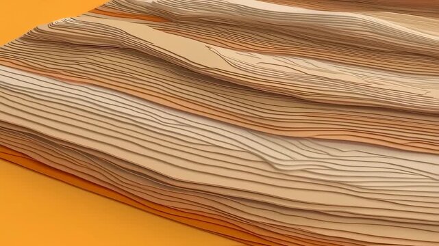 Abstract depiction of layered, textured surfaces in varying earth tones