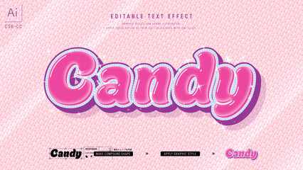 ジェリーピンクなキラキラデザインのテキスト。編集可能なグラフィックスタイルテンプレート。