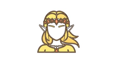 Stylized portrait of an elf princess with a tiara and blonde hair.