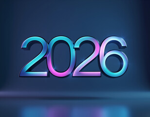 Futuristic Digital Interface with 2026 Text on a Glowing Circular HUD, Symbolizing Technology, Future Trends, Time Travel, and Vertical Design for Social Media