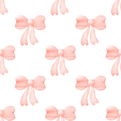 Seamless Pattern of Pink Bows 