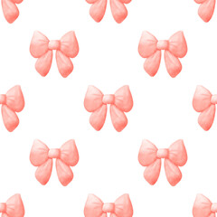 Seamless Pattern of Pink Bows 