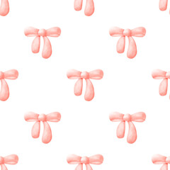 Seamless Pattern of Pink Bows 