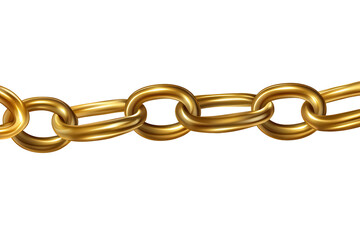 Obraz premium Long golden chain with smooth texture and shiny finish isolated on transparent background suitable for various design projects and presentations