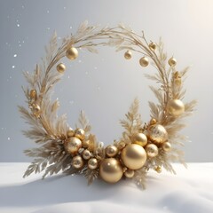 christmas wreath on white background