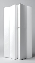 Naklejka premium Geometric white paper sculpture with crisp folds and clean lines