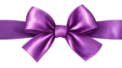 Vector decorative shiny gift purple ribbon with tied bow design element isolated on white background Stock Vector