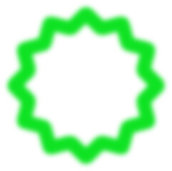 Green Neon Glow Sunburst Circle Frame Transparent Background