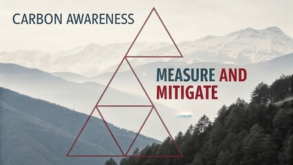 Carbon Awareness Triangle in Nature Landscape for Environmental Sustainability, Climate Action, and Eco-Friendly Practices
