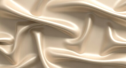 Smooth flowing ivory fabric exhibits elegant soft folds and highlights.