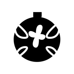ornament ball glyph icon vector