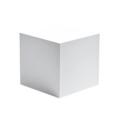 Simple white cube object on black