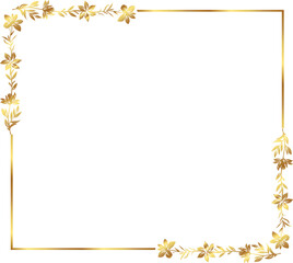 frame with leaves gold border Golden Border Warm Color Frame	
