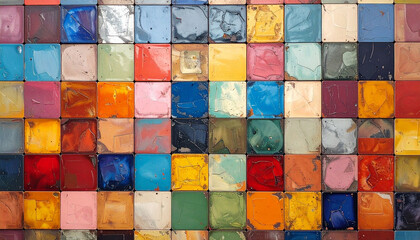 カラフルなタイルの背景素材