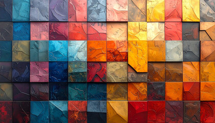 カラフルなタイルの背景素材