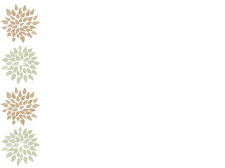 White background with three different colored flowers