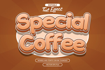 Special coffee editable text effect with broen cartoon text style