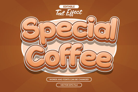 Special coffee editable text effect with broen cartoon text style