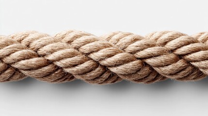 Obraz premium Close-up of a thick, textured rope against a clean white background