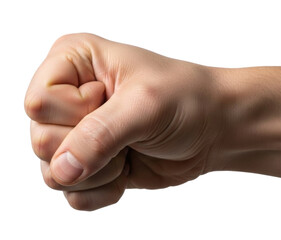 Fist punching forward transparent background cutout png