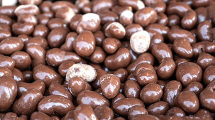 Chocolate-coated cranberries, close-up